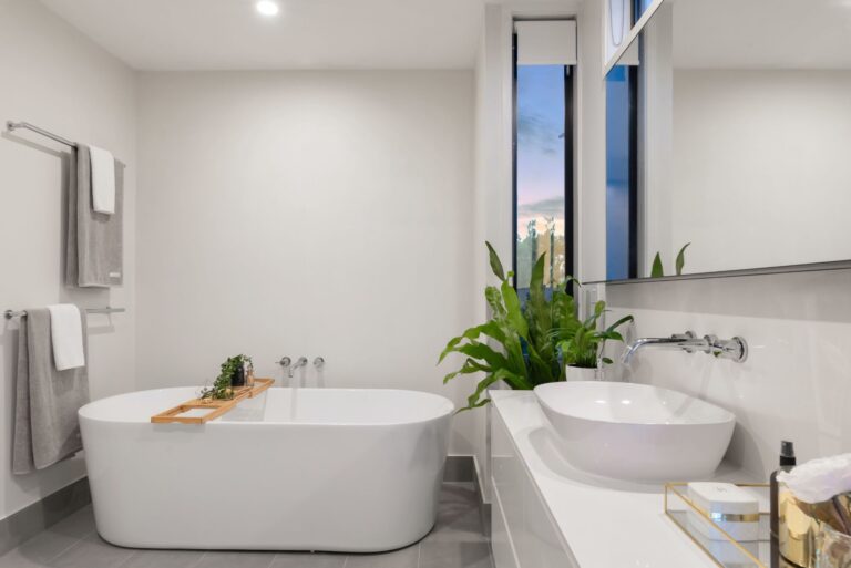 White ceramic bathtub