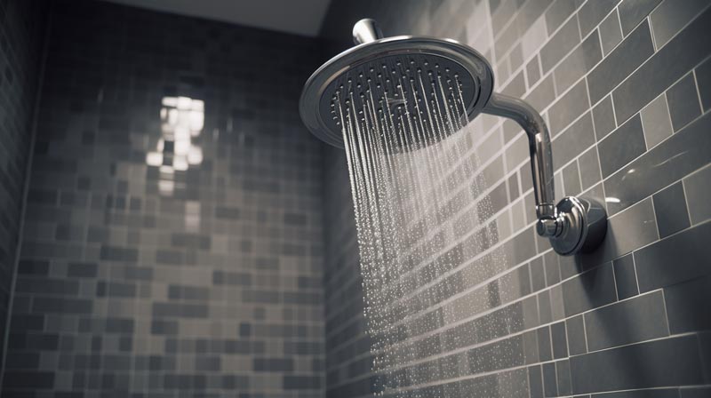 Shower Head Running with Water